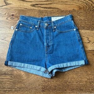 NWT rag & bone Maya High Rise Shorty Shorts Denim Size 25 Cuffed Jean